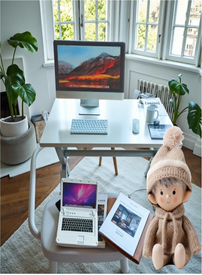 M.Zibos 1:12 Scale Dollhouse Miniature Electronics Set - 4 Pcs Desktop Computer, Flip Laptop, Phone & Tablet for Dollhouse Display, Diorama Props and Collectibles - Image 4